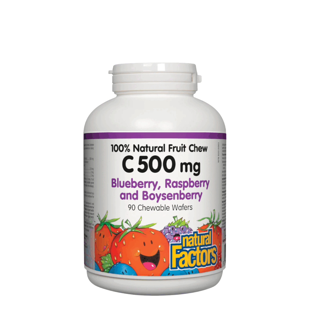 Natural Factors Vitamin C 500mg (Blueberry‚ Raspberry & Boysenberry) Chewable Wafers (90s)